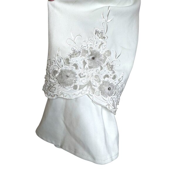 Harmony New York Elegant White 2-Piece Suit  Jacket & Skirt with Embroidered Det - Picture 13 of 14